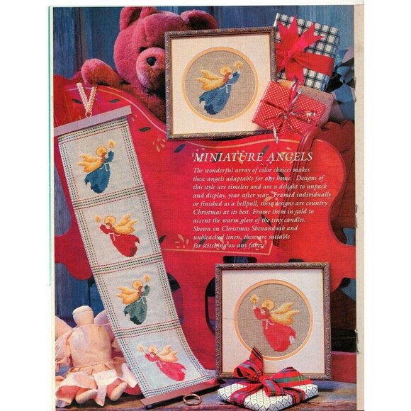 Country Stitch Magazine 1990 Premier Issue Cross Stitch Patterns Christmas - Picture 5 of 10